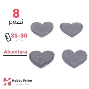 Cuori Alcantara 8 Pezzi Grigio Scuro COD.06