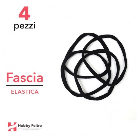 Fascia Elastica per Bambina Confezione 4 Pezzi Nero COD.06
