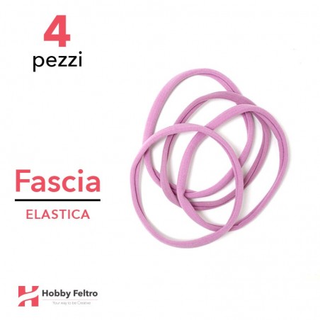 Fascia Elastica per Bambina Confezione 4 Pezzi Lilla COD.08