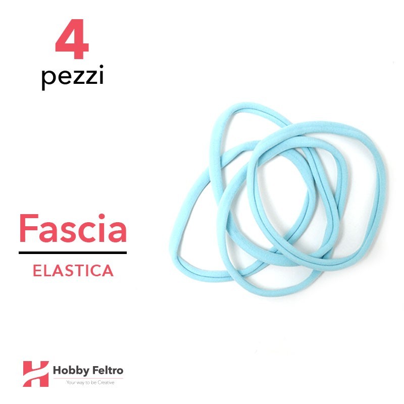 Fascia Elastica per Bambina Confezione 4 Pezzi Azzurro COD.11
