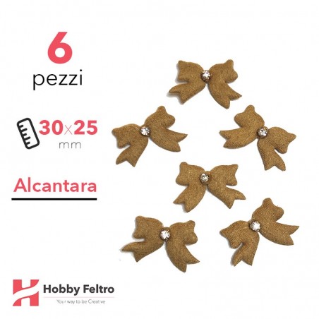 Fiocchetti Strass Alcantara 6 Pezzi Giallo Senape COD.03