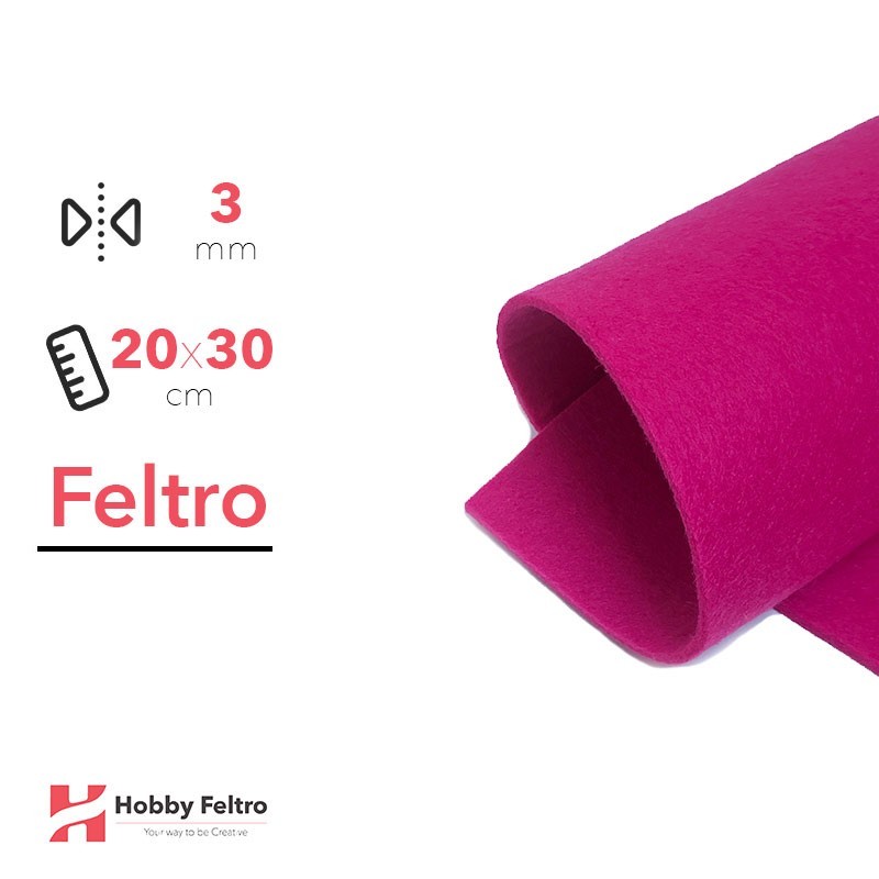 Feltro 20x30cm 3mm Fucsia Scuro COD.07 Feltro 20x30cm 3mm Fucsia Scuro COD.07