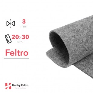 Feltro Grigio Nero M‚lange 20x30cm - Spessore 3mm | HobbyFeltro