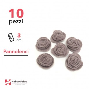 Rosa Piccola Pannolenci 10 Pezzi Marrone COD.80
