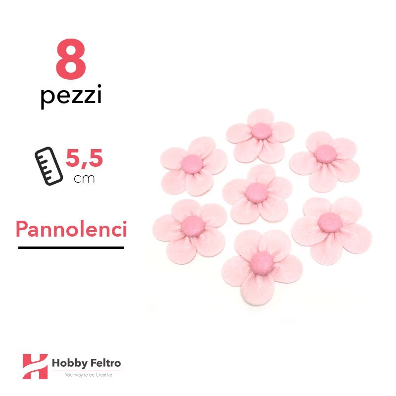 Margherite Pannolenci 8 Pezzi Tonalità Rosa Chiaro COD.05