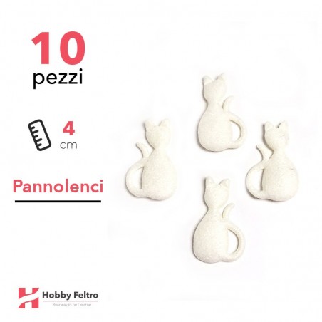 Gatti 3D Pannolenci 10 Pezzi Bianco COD.01