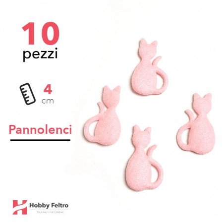 Gatti 3D Pannolenci 10 Pezzi Rosa Chiaro COD.06