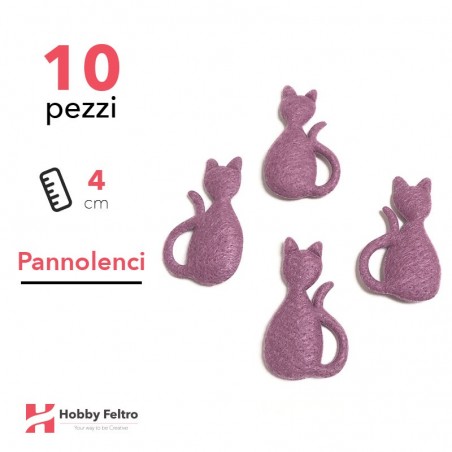 Gatti 3D Pannolenci 10 Pezzi Viola COD.07