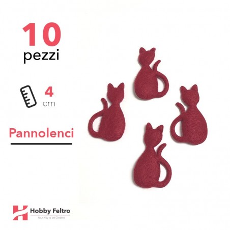 Gatti 3D Pannolenci 10 Pezzi Rosso Scuro COD.09