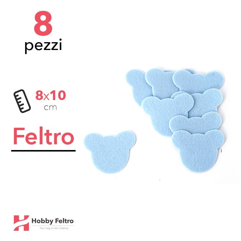 Kit Mouse Grande in Feltro 8 Pezzi 8x10cm Colore a Scelta