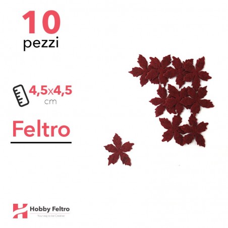 Kit Stella Alpina Piccola in Feltro 10 Pezzi 4,5x4,5cm Colore a Scelta