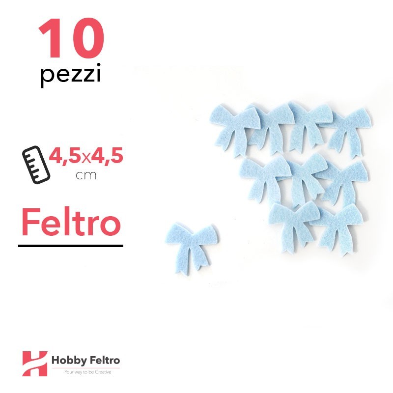 Kit Fiocchetto Piccolo in Feltro 10 Pezzi 4,5x4,5cm Colore a Scelta Kit Fiocchetto Piccolo in Feltro 10 Pezzi 4,5x4,5cm Colore a Scelta