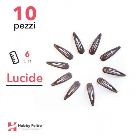 Clip per Capelli 6cm Kit 10 Pezzi Color Lucido Fango COD.03