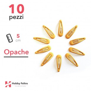 Clip per Capelli 5cm Kit 10 Pezzi Color Opaco Giallo Mandarino COD.01