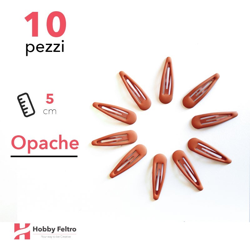 Clip per Capelli 5cm Kit 10 Pezzi Color Opaco Marrone Cammello COD.02 Clip per Capelli 5cm Kit 10 Pezzi Color Opaco Marrone Cammello COD.02