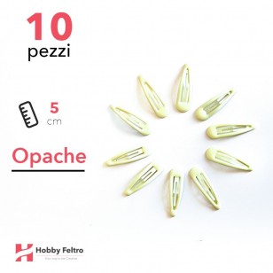 Clip per Capelli 5cm Kit 10 Pezzi Color Opaco Giallo Canarino COD.03
