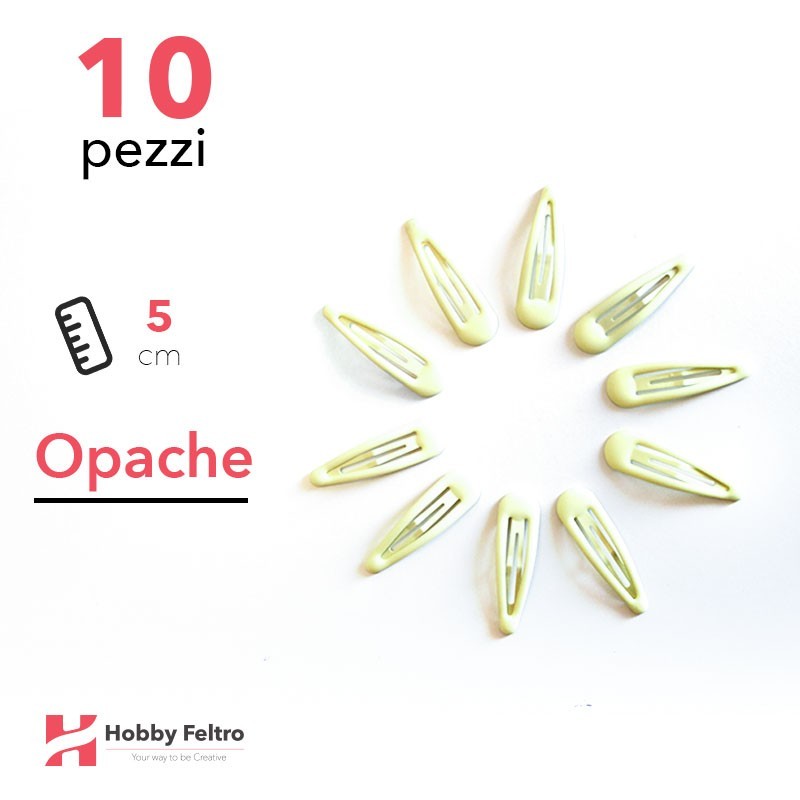 Clip per Capelli 5cm Kit 10 Pezzi Color Opaco Giallo Canarino COD.03