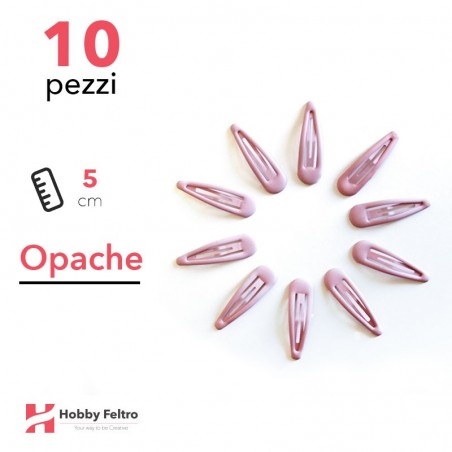 Clip per Capelli 5cm Kit 10 Pezzi Color Opaco Rosa Cipria COD.04