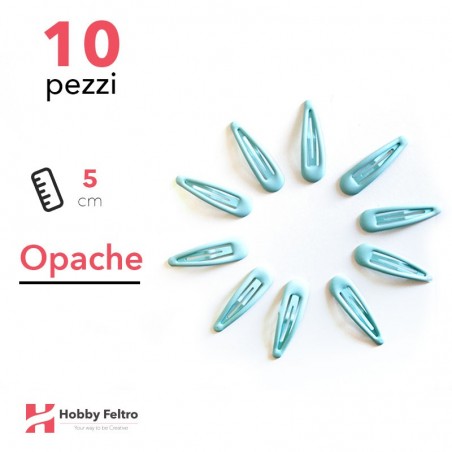 Clip per Capelli 5cm Kit 10 Pezzi Color Opaco Verde Acqua COD.11