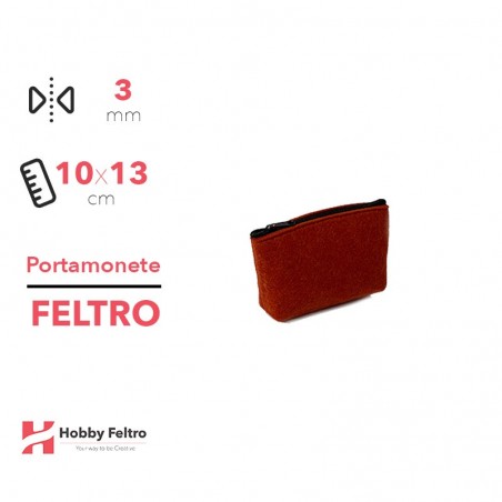 Portamonete in Feltro Mattone 3mm 10x13cm COD.83