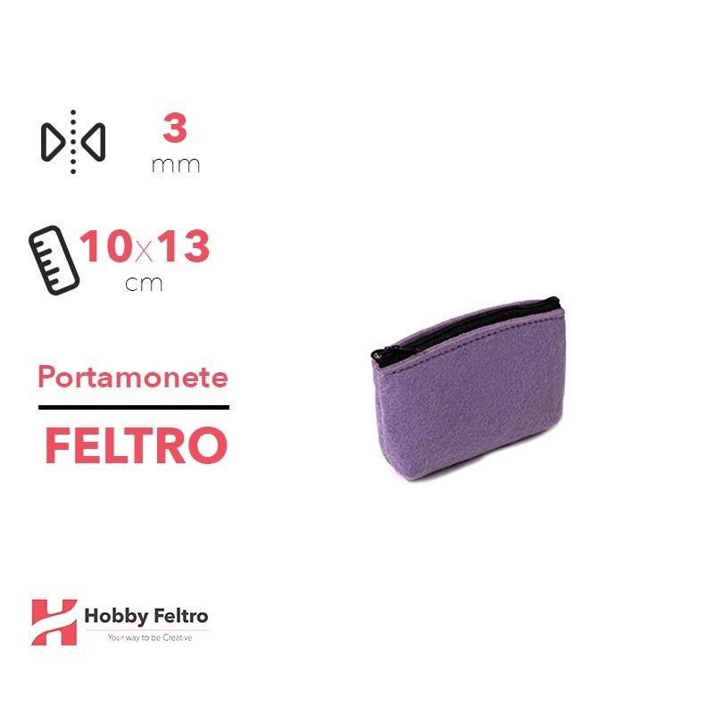 Portamonete in Feltro Lilla 3mm 10x13cm COD.81 Portamonete in Feltro Lilla 3mm 10x13cm COD.81
