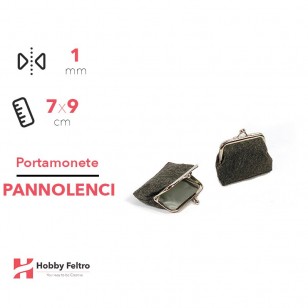 Portamonete in Pannolenci Piccoli Antracite 1mm 7x9cm COD.04