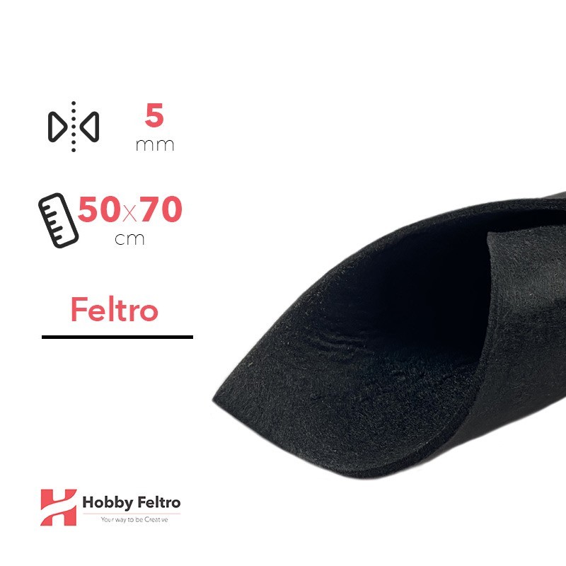Feltro Nero 5mm 50x70cm - COD.33