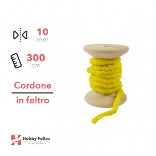 Cordone in Feltro di Lana Giallo 10mm 3 metri cG20
