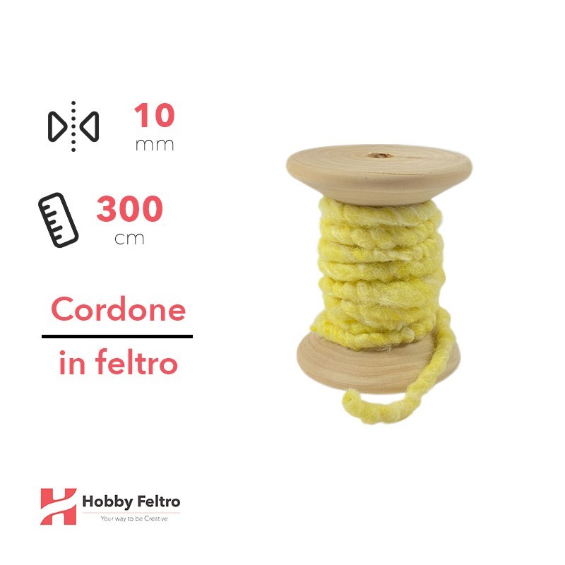 Cordone in Feltro di Lana Paglia 10mm 3 metri cG19