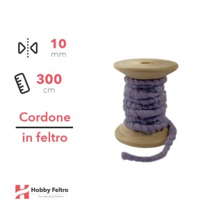 Cordone in Feltro di Lana Lilla 10mm 3 metri cG17