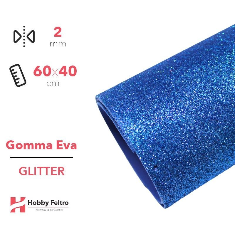 Gomma Eva Glitter Fommy Bluette misura 60x40cm COD.09