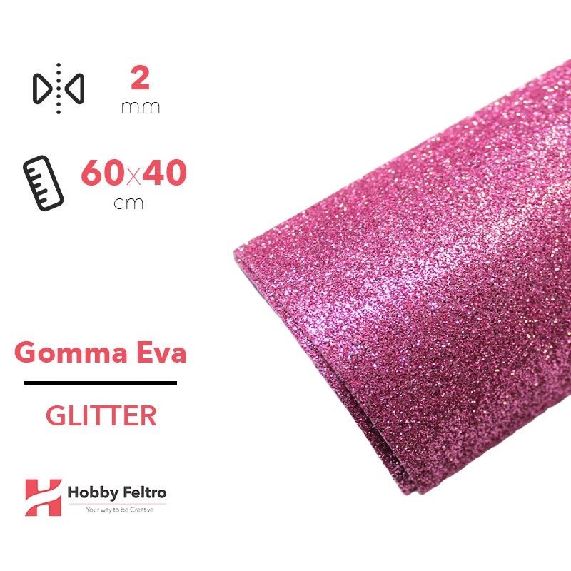 Gomma Eva Glitter Fommy Rosa Forte misura 60x40cm COD.06