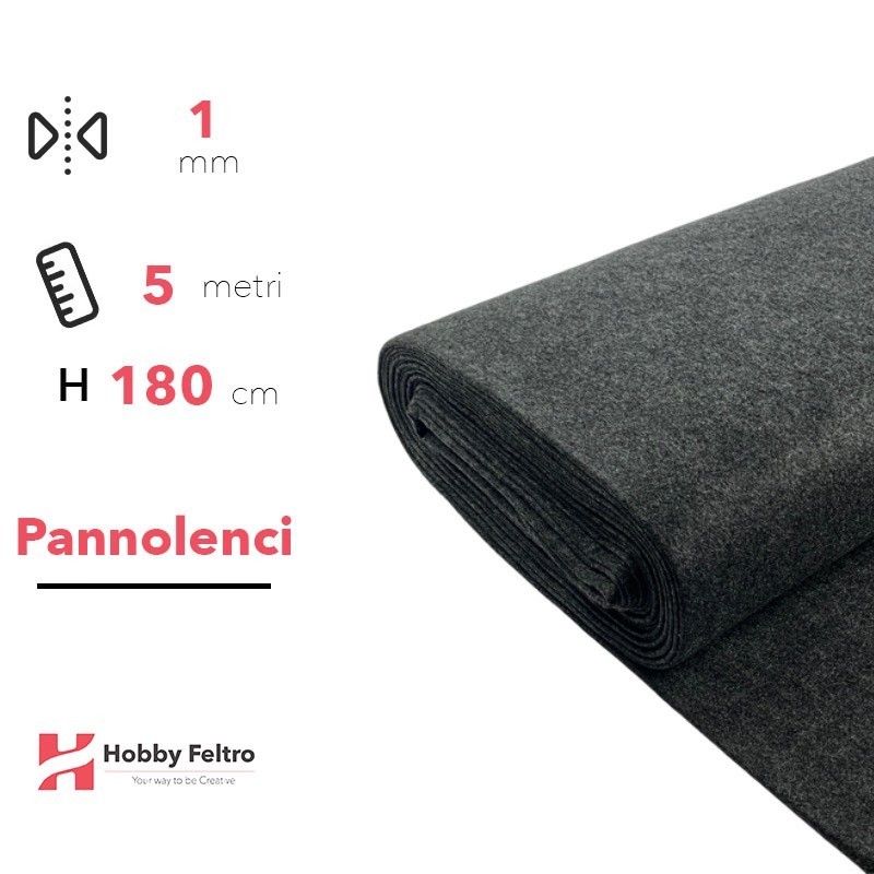 Pannolenci color Fumo Melange 5 metri x 180cm COD.2100 Pannolenci color Fumo Melange 5 metri x 180cm COD.2100