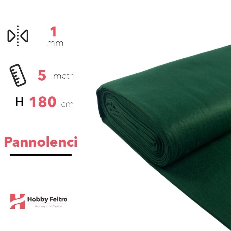 Pannolenci color Verde Scuro 5 metri x 180cm COD.437 Pannolenci color Verde Scuro 5 metri x 180cm COD.437