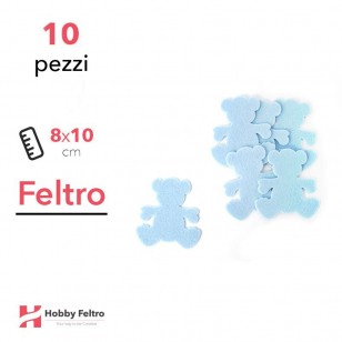 Kit Orsetto Grande in Feltro 6 Pezzi 12x10cm Colore a Scelta