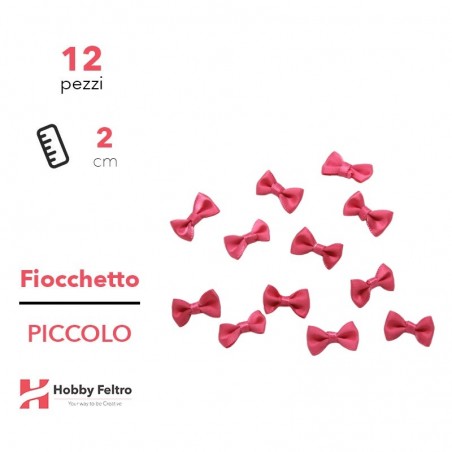 Fiocchetti in Raso colorati Corallo 2cm KIT Piccolo 12 Pezzi COD.07
