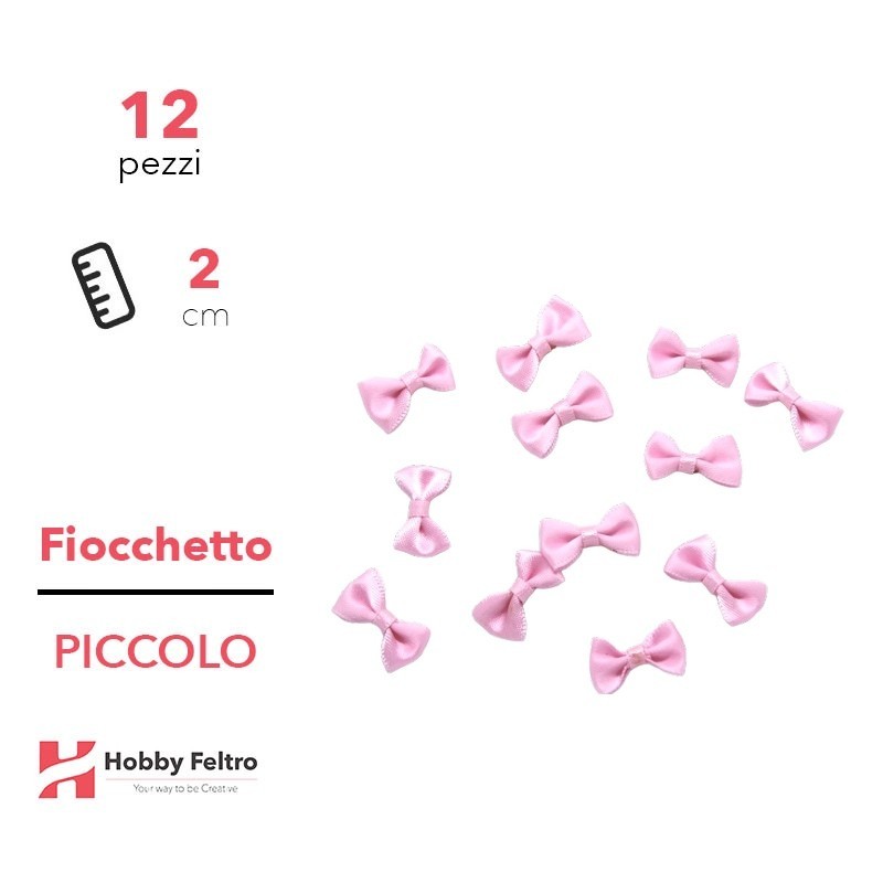 Fiocchetti in Raso colorati Rosa 2cm KIT Piccolo 12 Pezzi COD.06 Fiocchetti in Raso colorati Rosa 2cm KIT Piccolo 12 Pezzi COD.06