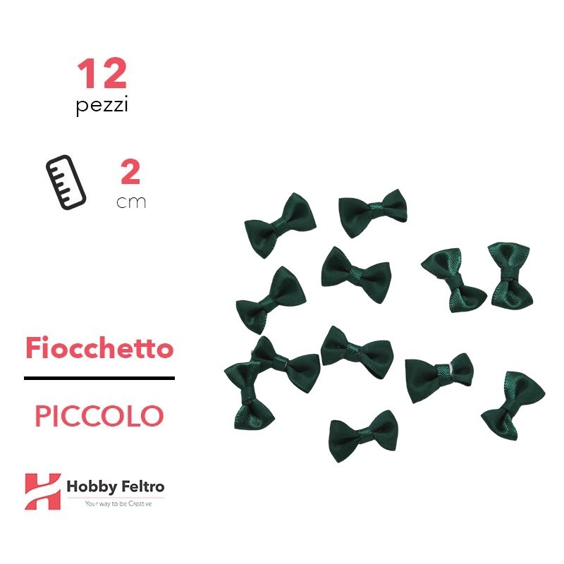 Fiocchetti in Raso colorati Verde 2cm KIT Piccolo 12 Pezzi COD.18 Fiocchetti in Raso colorati Verde 2cm KIT Piccolo 12 Pezzi COD.18