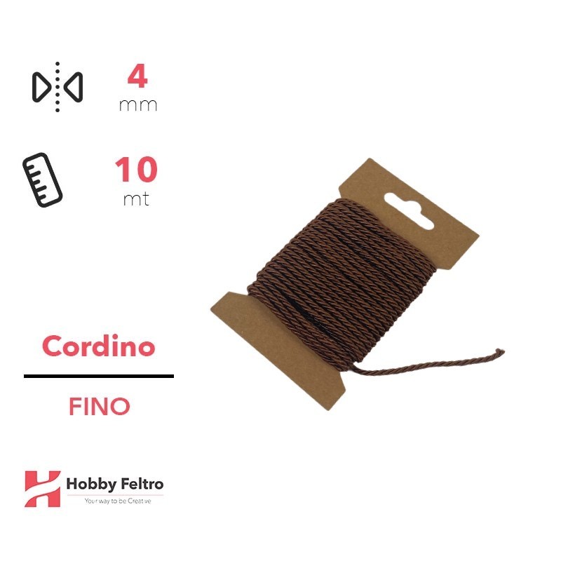 Cordoncino Fino Marrone 5mm Confezione 10 metri COD.a34