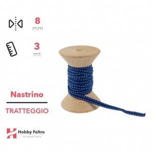 Nastrino Tratteggio colorato Blu 8mm Confezione 3 metri COD.06