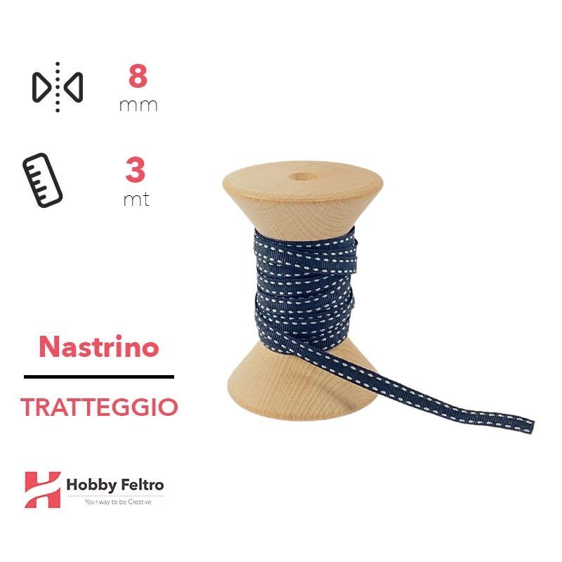 Nastrino Tratteggio colorato Nero 8mm Confezione 3 metri COD.02 Nastrino Tratteggio colorato Nero 8mm Confezione 3 metri COD.02