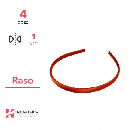 Cerchietto per Capelli Raso 1cm Kit 4 Pezzi Arancio COD.28