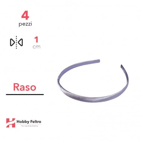 Cerchietto per Capelli Raso 1cm Kit 4 Pezzi Lilla COD.09