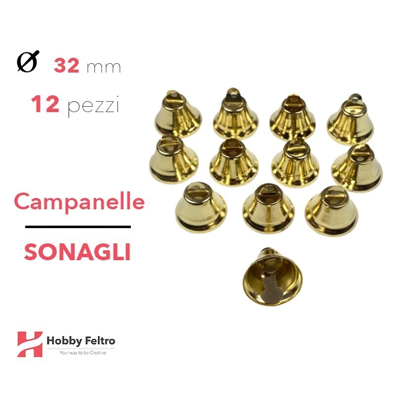 Campanelle Sonagli Oro 32mm 12pz COD.CA32O