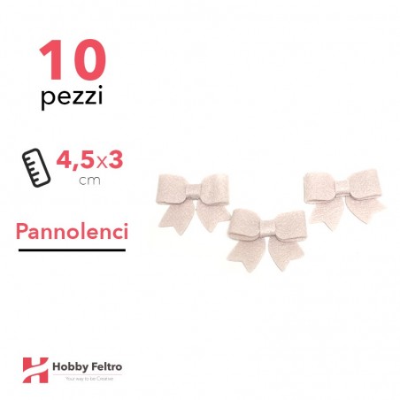 Fiocchetto Pannolenci 10 Pezzi Beige COD.03