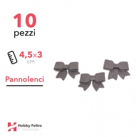 Fiocchetto Pannolenci 10 Pezzi Marrone Scuro COD.06