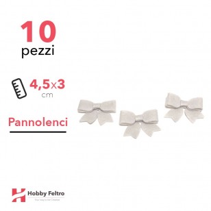 Fiocchetto Pannolenci 10 Pezzi Grigio Argento COD.08