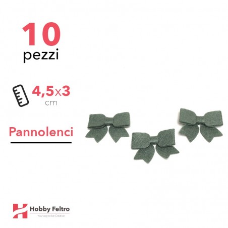 Fiocchetto Pannolenci 10 Pezzi Verde Bottiglia COD.10