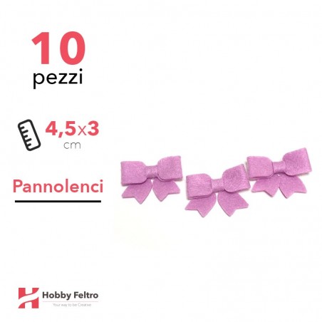 Fiocchetto Pannolenci 10 Pezzi Lilla COD.18