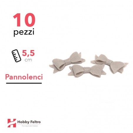Fiocchetto Papillon Pannolenci 10 Pezzi Marrone Tabacco COD.05